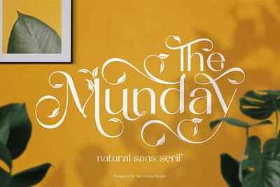 The Munday Typeface elegant floral flourish flower font green leaf lettering natural nature organic plant serif signature unique