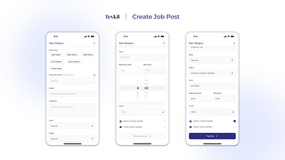 Law App Create Job Post and Account account app graphic design job post mobile ui ux