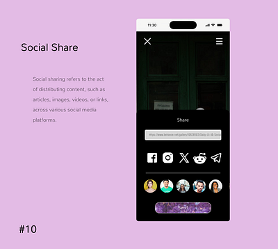 Social Share UI design ui