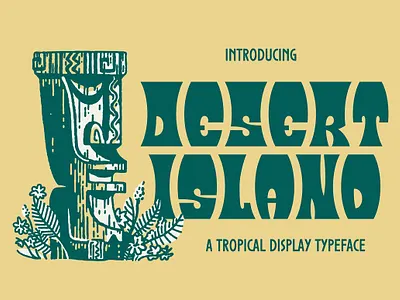 Desert Island beach display hawaii island retro round tiki tropical
