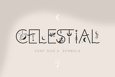Celestial Boho style font duo boho font branging font display font elegant font fashion font feminine font font instagram font sans serif sans serif font stylish font symbol font