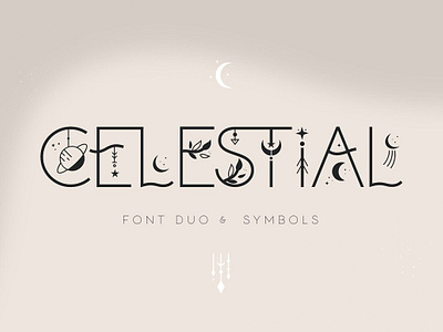 Celestial Boho style font duo boho font branging font display font elegant font fashion font feminine font font instagram font sans serif sans serif font stylish font symbol font