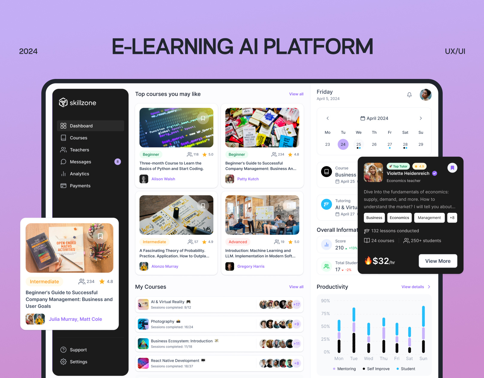 🎓 E-Learning Web App Edtech Educational Platform Online Course dashboard design digital learning edtech platform educational app educational platform design educational portal educational website elearning platform design learning learning app learning management system online course platform saas study platform ui uiux user experience user interface ux web app