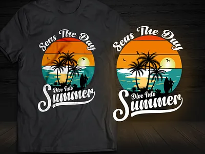 Summer t-shirt design | Beach t-shirt design branding graphic design logo retro design