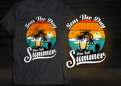 Summer t-shirt design | Beach t-shirt design branding graphic design logo retro design
