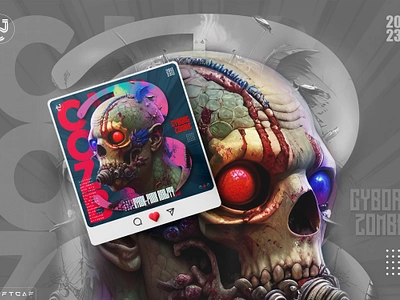 3. Cyborg Zombie adobe cool creative cyberpunk cyborg cyborg zombies design future future art game graphic design illustration logo photoshop poster poster art robocop vector zombie zombie apocalypse