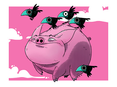 when pigs fly characterdesign digitalart digitalillustration digitalwork ill illustration pig
