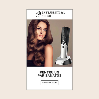 Hair brush ad graphic design