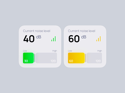 Noise iOS widget design 👂 application clean design design graphic design minimal mobile noise noise level noise widget sound ui ux volume web web design widget widget design widget ios widget ui widgets