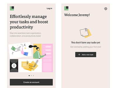 Onboarding Tasks Management dailyui empty state first visit onboarding tasks illustration