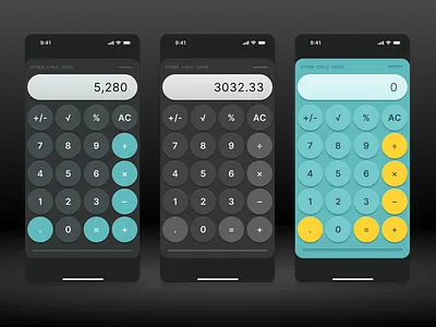 DYNA-CALC 3000 mobile app product design shiftnudge ui