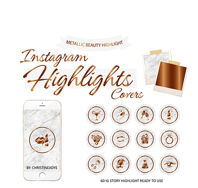 Brown Metallic Beauty Highlight Covers , Marble Instagram Story beauty beauty highlights covers beauty ig covers bloggers branding christineadye graphic design influencer instagram highlights covers instagram ig covers instagram template lifestyle lifestyle highlights covers lifestyle ig covers logo makeup metallic metallic ig covers motion graphics