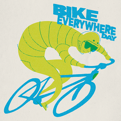 Bike Everywhere Day bicycle bike day everywhere illustration lettering mightymoss rider typography