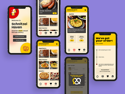 Schnitzel Haven App Design app design restaurant app ui user experience user interface ux