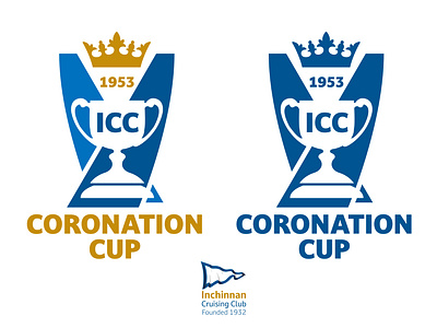 ICC 1953 Coronation Sailing Cup branding design flat graphic design illustration logo typography ui ux vector