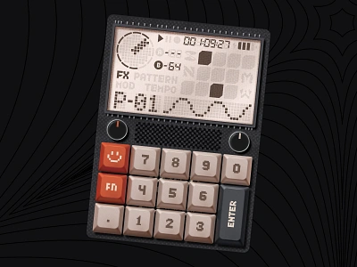 Synth UI handheld mechanical keyboard plugin retro synth ui vector