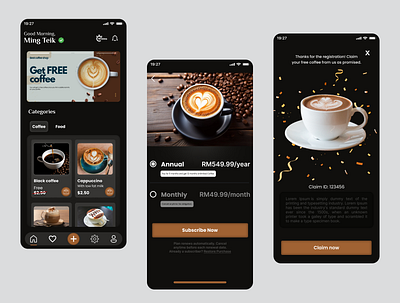 UI/UX of Coffee App app design coffee app coffee app design mobile app design ui ux