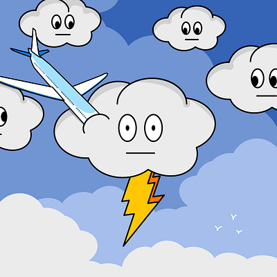 Weather Problems affinity designer cartoon illustration