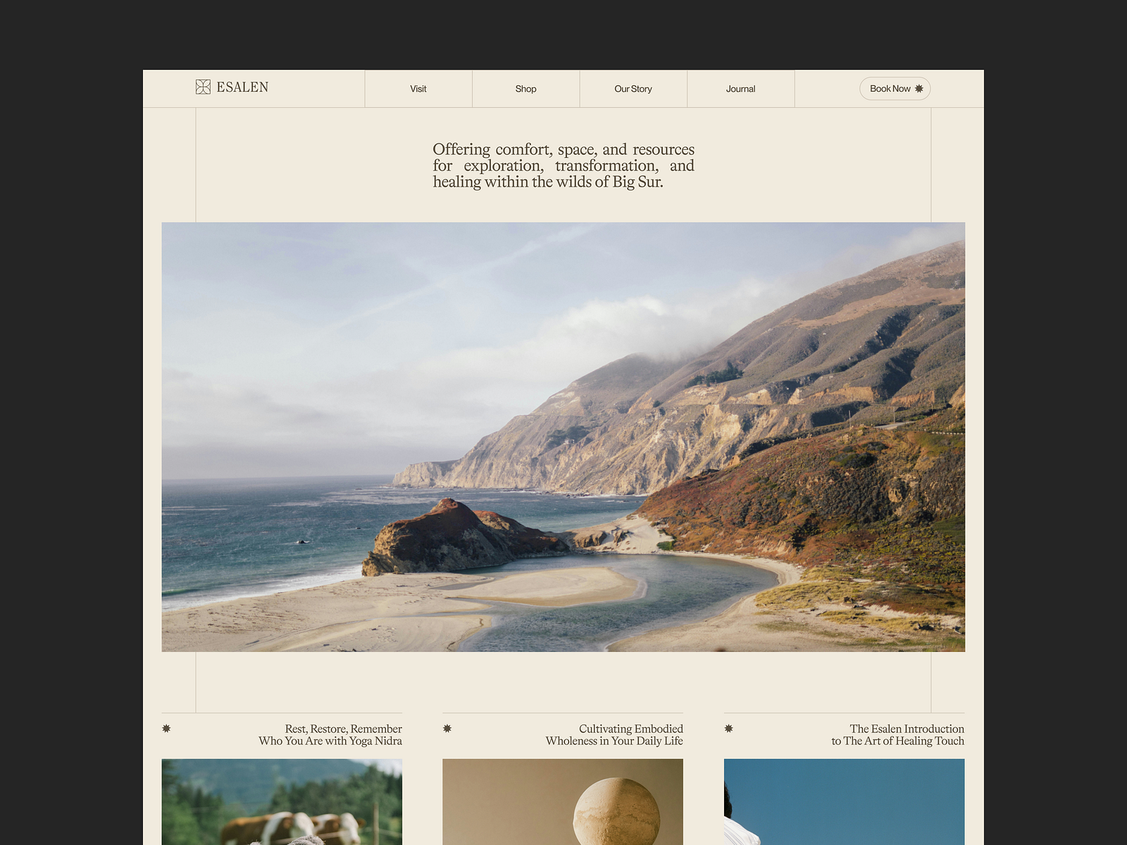 Esalen Homepage by Anna Brenner on Dribbble