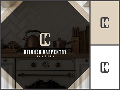 KITCHEN CARPENTRY Monogram Logo Design brand design branding carpentry design logo graphic design interior kitchen logo logo design monogram