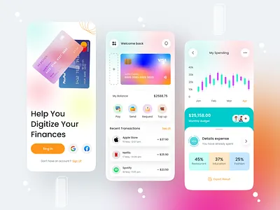 Finance Mobile App app bank app banking dark design finance finance app minimal minimalist mobile money payment transaction transfer ui ux wallet