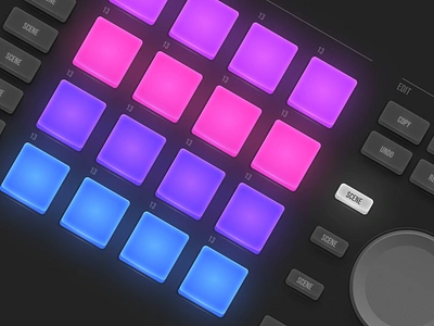 Maschine Design in Figma buttons dark design glow gui knob maschine mpc product ui ux