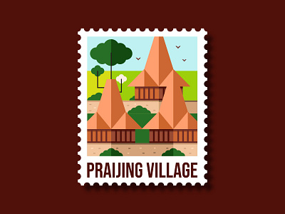 Praijing Village culture design illustration indonesia lombok praijing traditional vector