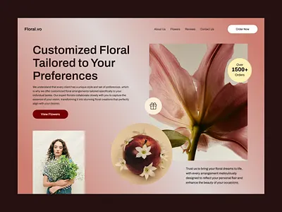 Floral.vo - Website Design figma designer flower website red design red style red website ui design ui designer ui inspiration ux designer ux ui ux ui inspiration web design web inspiration website