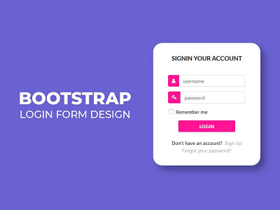 Login Form HTML CSS and Bootstrap bootstrap bootstrap snippets codingflicks css css3 frontend html html css html5 login form