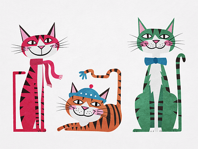 Cats color drawing graphic design illustration