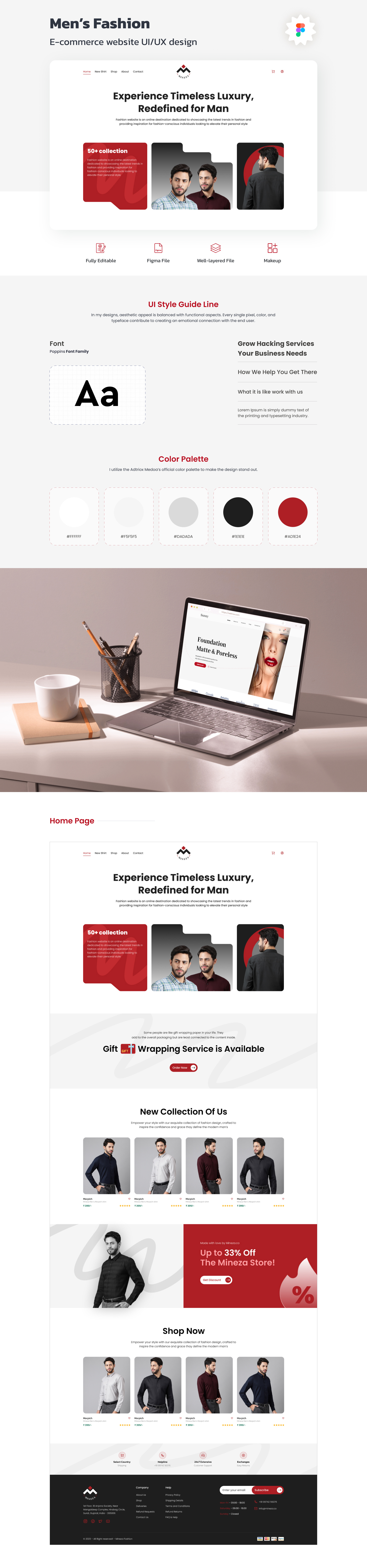 Men's Fashion - Website UI/UX Design adobe xd branding clothing fashion figma graphic design illustration logo men mens new trend web shirt top trending ui uidesign uiux webdesign