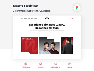 Men's Fashion - Website UI/UX Design adobe xd branding clothing fashion figma graphic design illustration logo men mens new trend web shirt top trending ui uidesign uiux webdesign
