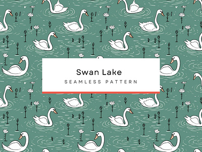 Swan Lake Patterns, Bird ,Seamless Patterns 300 DPI, 4K color palette repeating pattern seamless pattern swans swimming pattern tile pattern white background patterns
