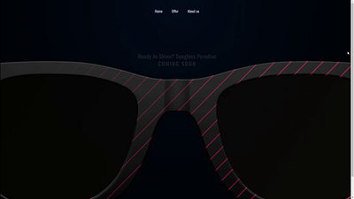 Sneak Peek Shades: Sunglasses Teaser Page 3d animation branding coming soon page graphic design logo motion graphics sunglasses coming soon page treaser page typography ui website design template