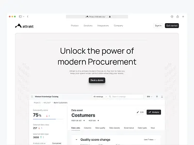 Attrakt - Payment tool Saas | Landing Page Hero Section design designui landingpage minimal minimalist saas saaswebsite ui uilandingpage uiux web webdesign website