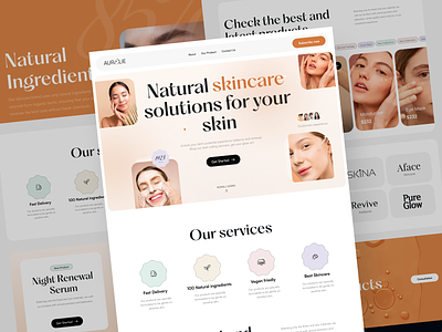Landing Page for Skincare Product branding clean design desktop graphic design homepage illustration landing page layout logo product skincare typography ui ux website
