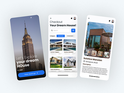 Apartment Sell/Booking App Screen Design animation app branding food app graphic design illustration landing page logo travel ui ux ux design