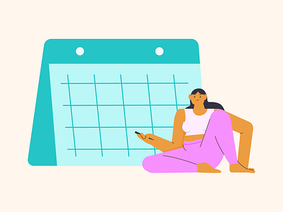 No Schedule calendar character design fitness graphic illustration meeting notification schedule vector woman