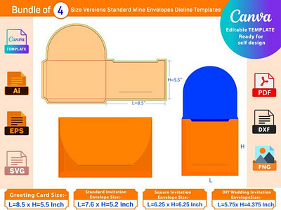 Envelope Dieline Template Design box box die cut design dieline illustration packaging packaging design ui vector