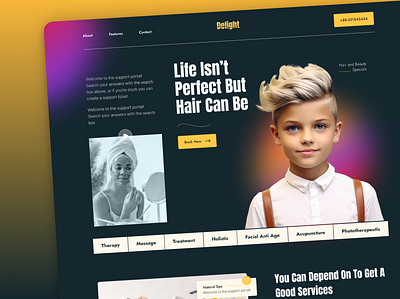 Hair and Spa Salon Website Design branding graphic design hair cut landing page salon spa spa website ui ux
