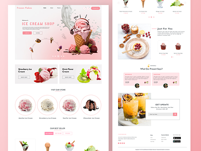 Ice cream Landing page design, UIUX, ice cream website adobe portfolio branding design ecommerce graphic design ice ice cream landing page ice cream page ice cream ui ice cream web ice cream website icecream illustration landing page logo designe ui uiux website