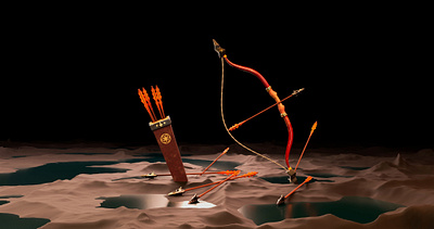 BOW 3d animation arrow blender bow design lighting maya modeling rendering texturing