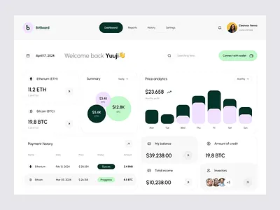 Financial Dashboard balance dashboard data financial payment saas statistic ui web app website