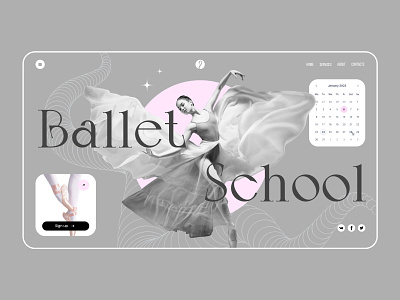 Ballet school ballet design graphic design landig page landing minimalism ui балет