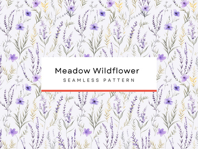Meadow Wildflower ,Floral, Seamless Patterns 300 DPI, 4K grey and purple pattern seamless pattern tile pattern wallpaper pattern watercolor style patterns wildflowers motifs