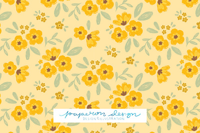 Yellow Wild Florals design illlustration modern pattern wild flower