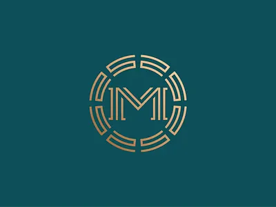 Logo monogram concept - "M" + ancient greece gold greece letter m