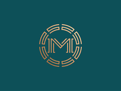 Logo monogram concept - "M" + ancient greece gold greece letter m
