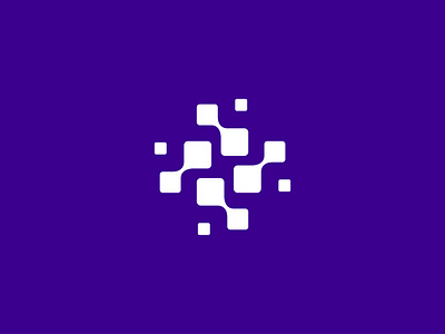 Logo concept - Digital squares digital dots letter purple squares