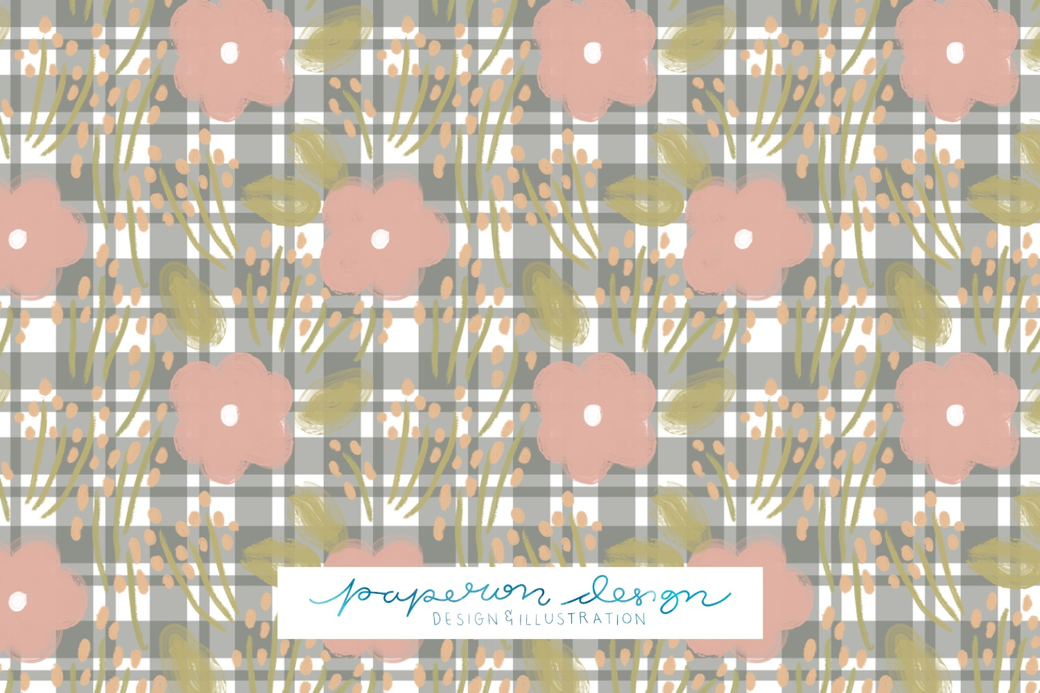 Grey Floral Gingham by Arkky Anindita on Dribbble